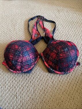 Victoria's Secret Red Bra with Black Lace Overlay - Women Accessories